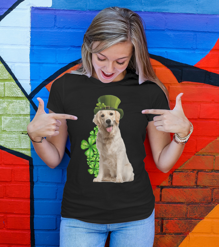 Golden Retrievers Shamrock St. Patrick's Day Dog Lovers T-Shirt