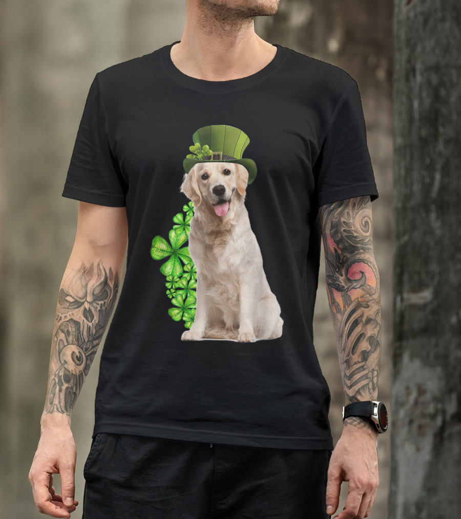 Golden Retrievers Shamrock St. Patrick's Day Dog Lovers T-Shirt