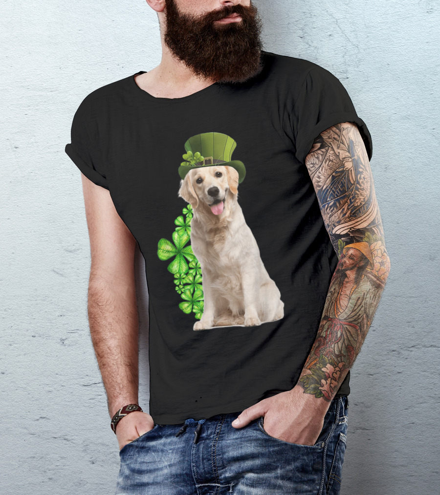Golden Retrievers Shamrock St. Patrick's Day Dog Lovers T-Shirt