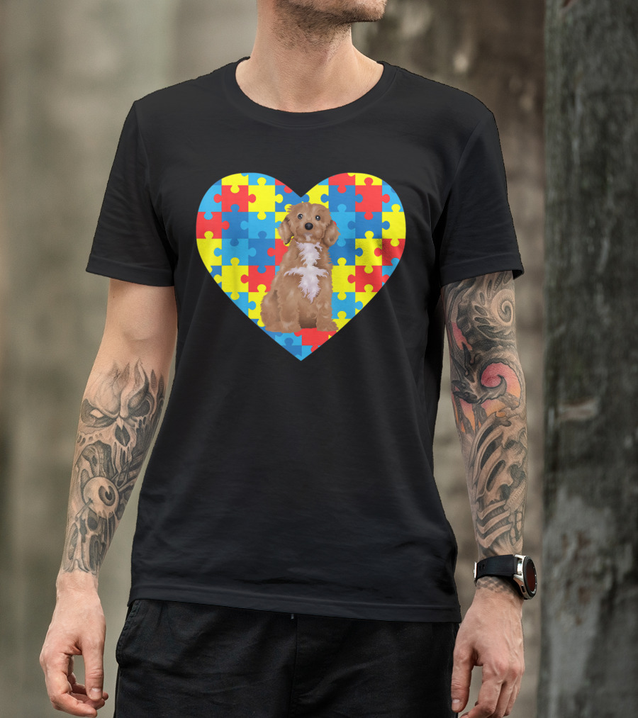Heart Puzzle Autism Awareness Cockapoo Cute T-Shirt