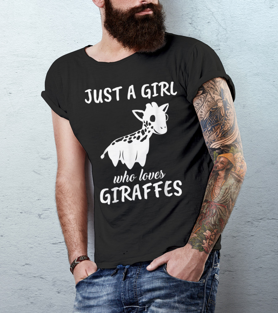 Just A Girl Who Loves Giraffes Fun Cartoon Style Giraffe T-Shirt