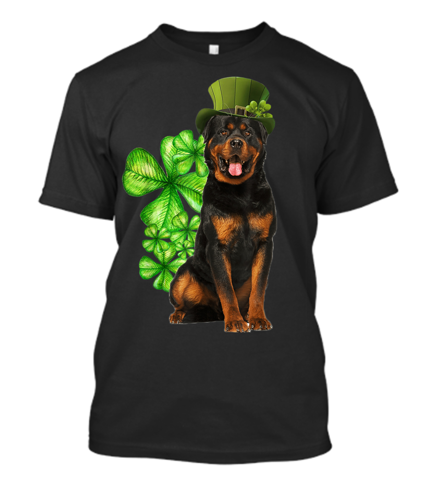 Rottweilers Irish Shamrock Top Hat Dog Lovers T-Shirt