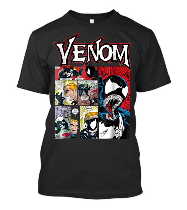 Venom Marvel Classic Comic Panels Sneak Attack Scene T-Shirt