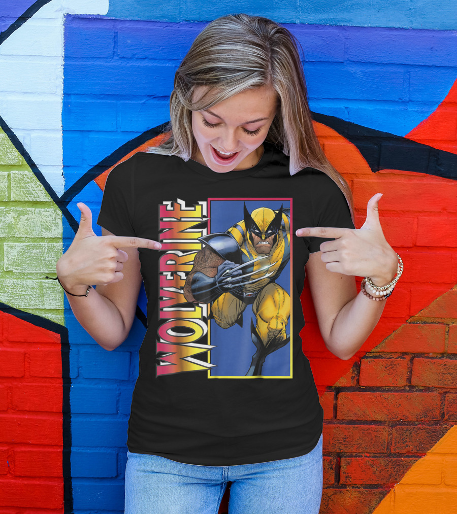 Marvel Xmen Wolverine Classic Iconic Action Pose T-Shirt