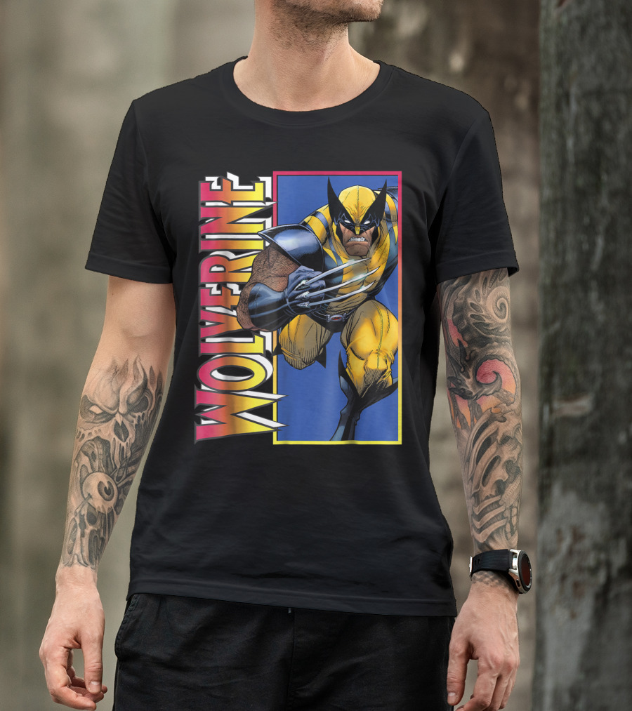 Marvel Xmen Wolverine Classic Iconic Action Pose T-Shirt