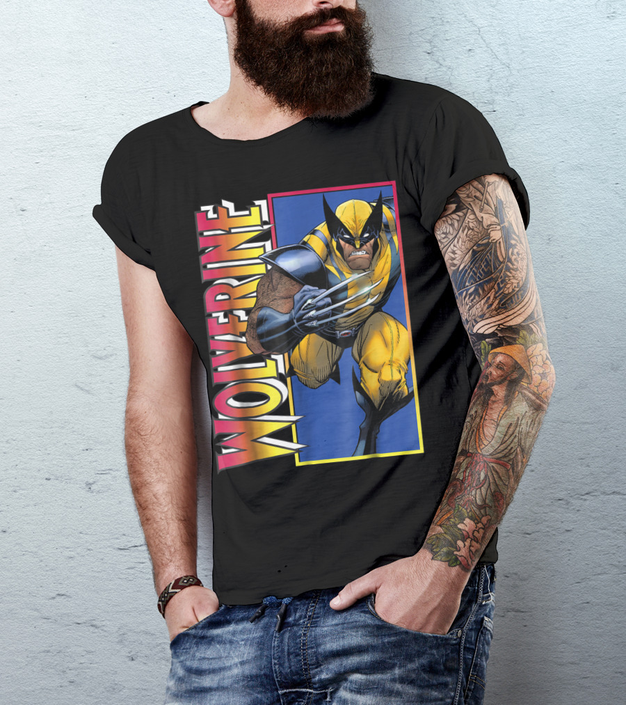 Marvel Xmen Wolverine Classic Iconic Action Pose T-Shirt