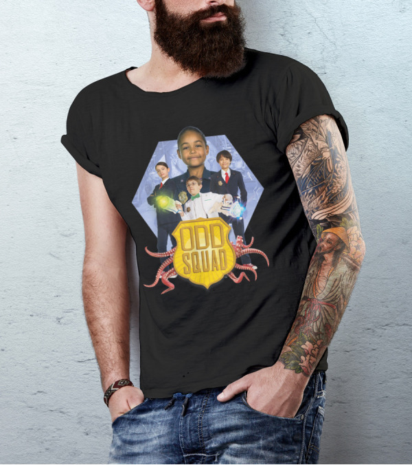 Odd Squad Characters With Tentacles And Badge T-Shirt