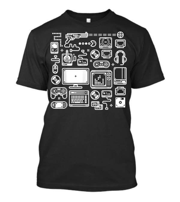 Retro Gaming Classic Controllers Consoles Icons And Systems T-Shirt