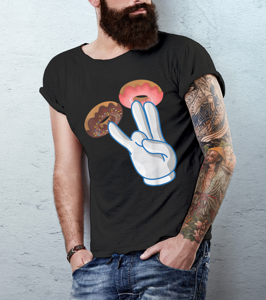 2 In The Pink 1 In The Stink Hand Gesture With Two Sprinkle Donuts Dark Humor T-Shirt