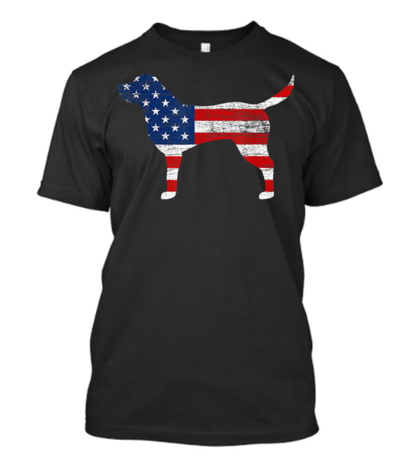 Labrador Retriever Silhouette With American Flag T-Shirt