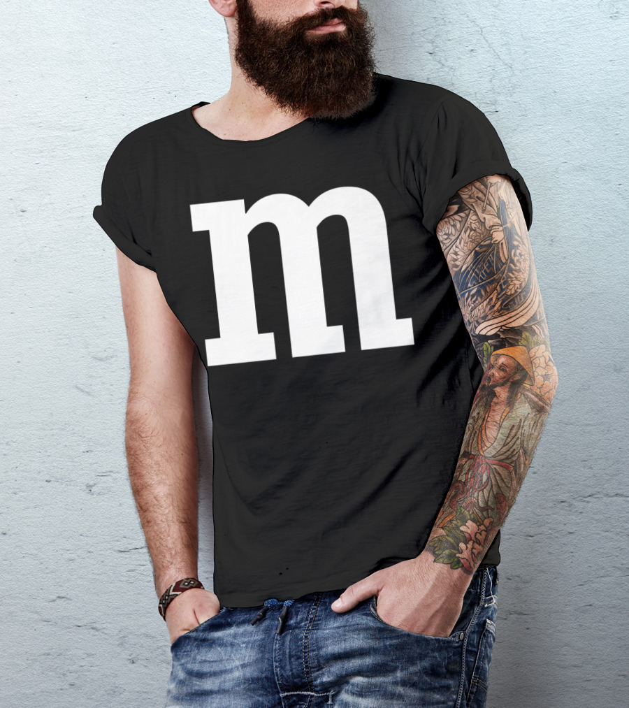 Lower Case Alphabet M Bold Typography T-Shirt