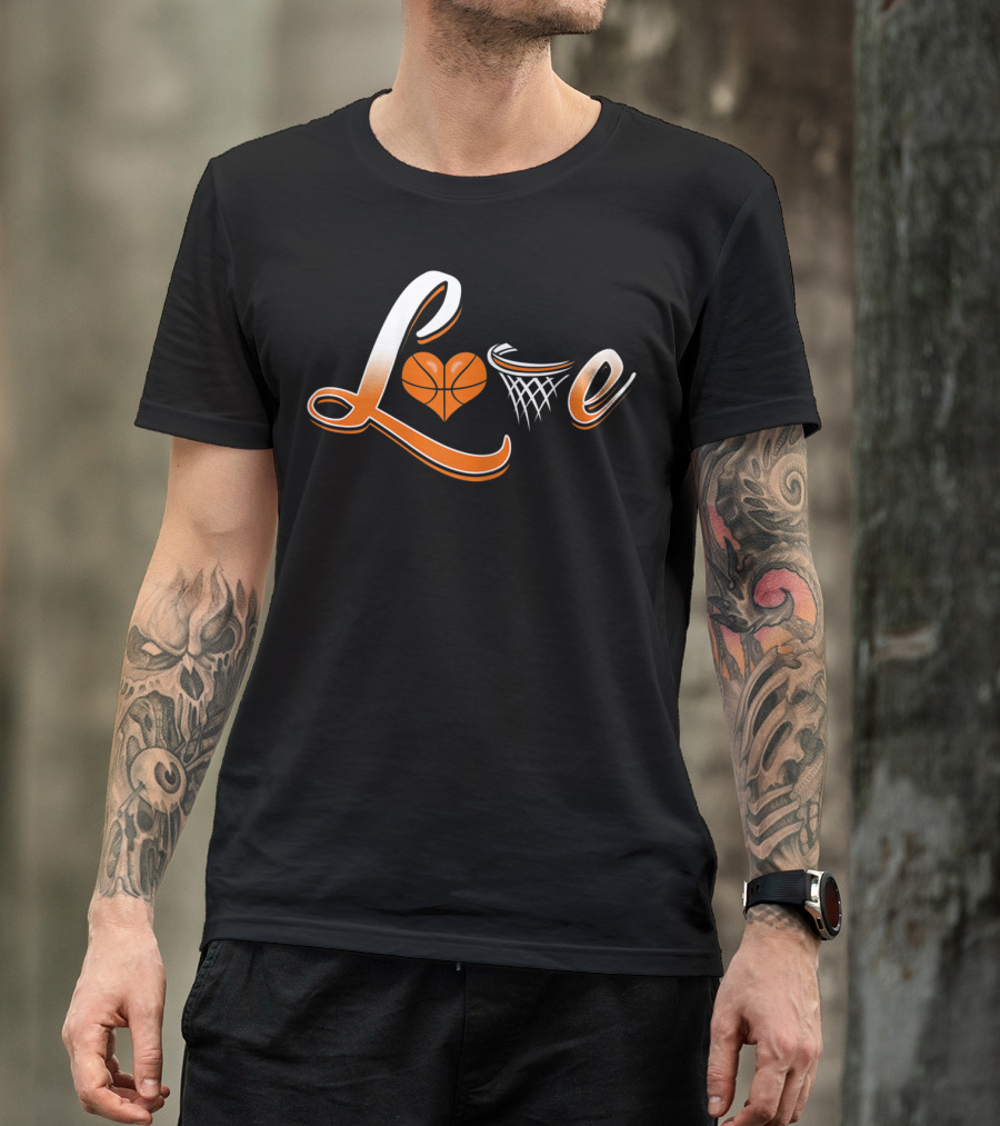 Love Basketball Heart Net T-Shirt