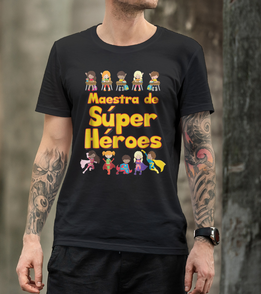 Maestra De Súper Héroes Comic Book Super Hero Student Spanish Teacher T-Shirt