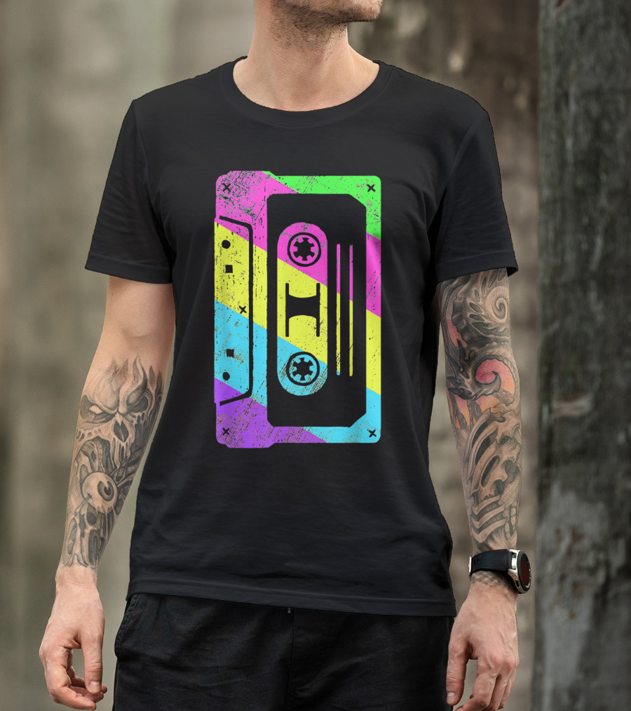 Retro Rainbow Cassette Tape Costume T-Shirt