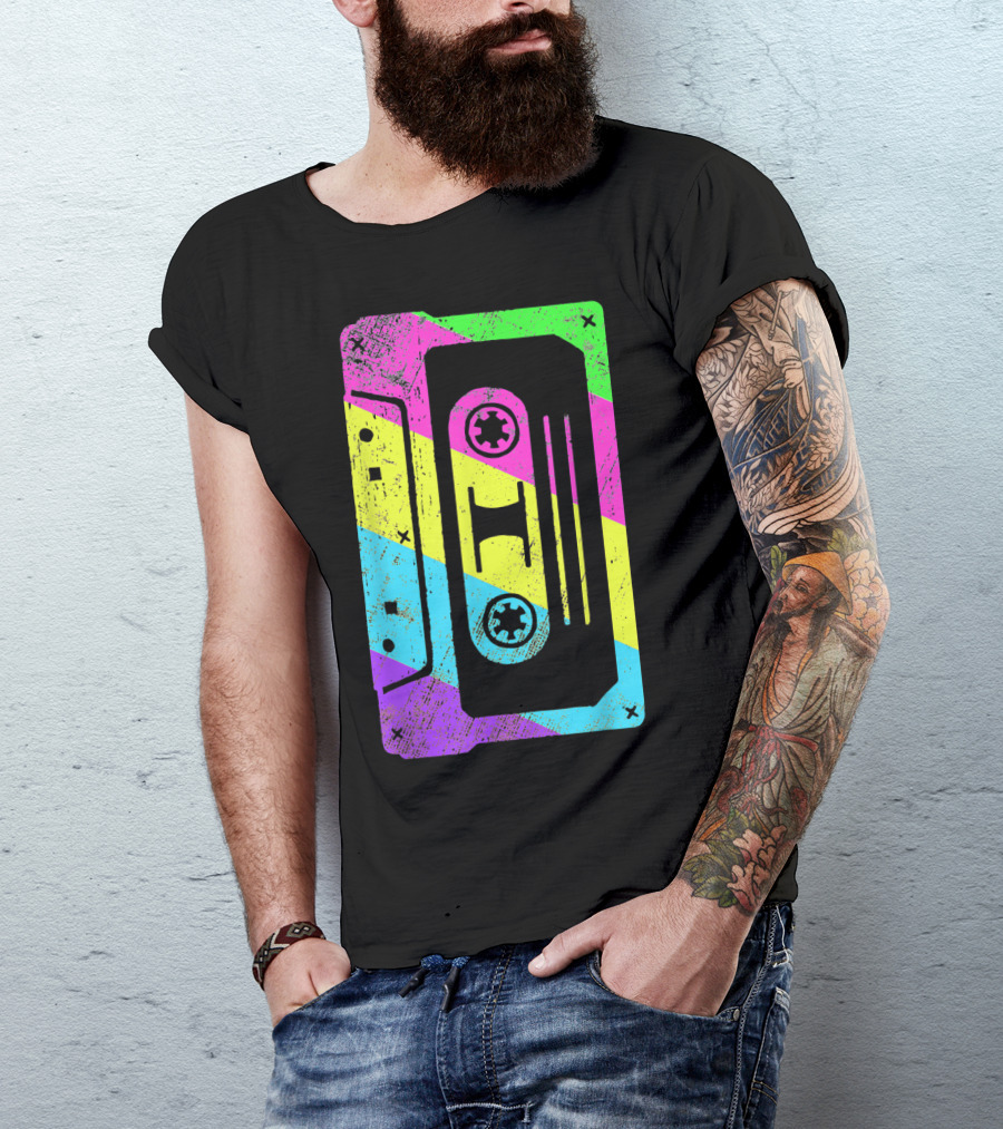 Retro Rainbow Cassette Tape Costume T-Shirt