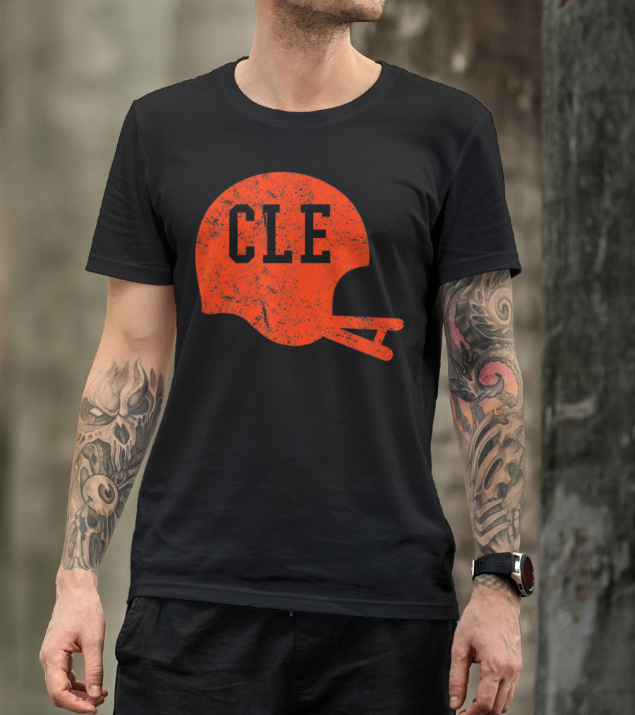 Cleveland Ohio Football CLE Vintage Helmet T-Shirt