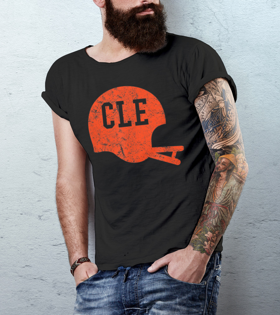 Cleveland Ohio Football CLE Vintage Helmet T-Shirt