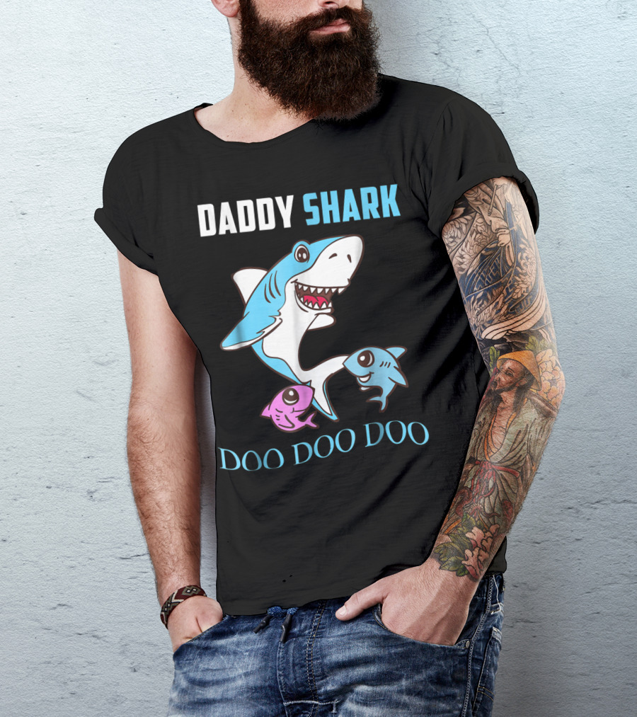 Daddy Shark Doo Doo Doo Adult Father Family Matching T-Shirt