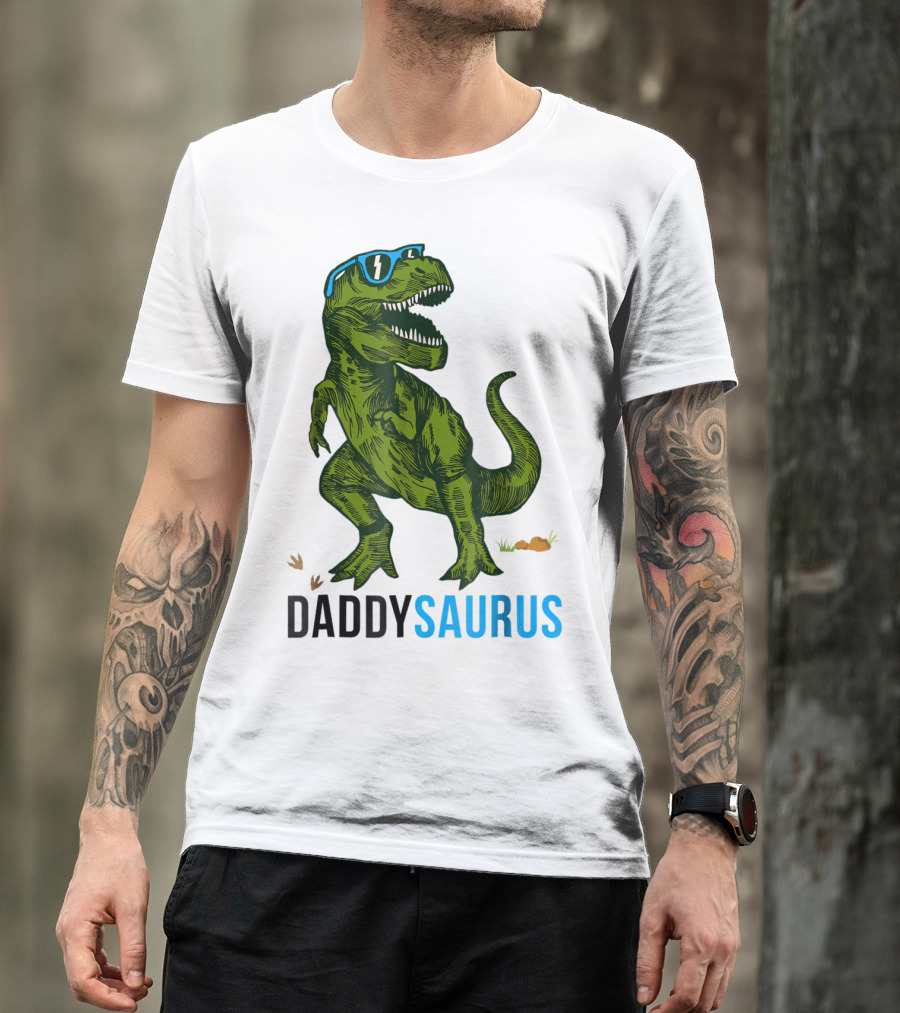 Daddysaurus Rex Dinosaur Dad Fathers Day Fun T-Shirt