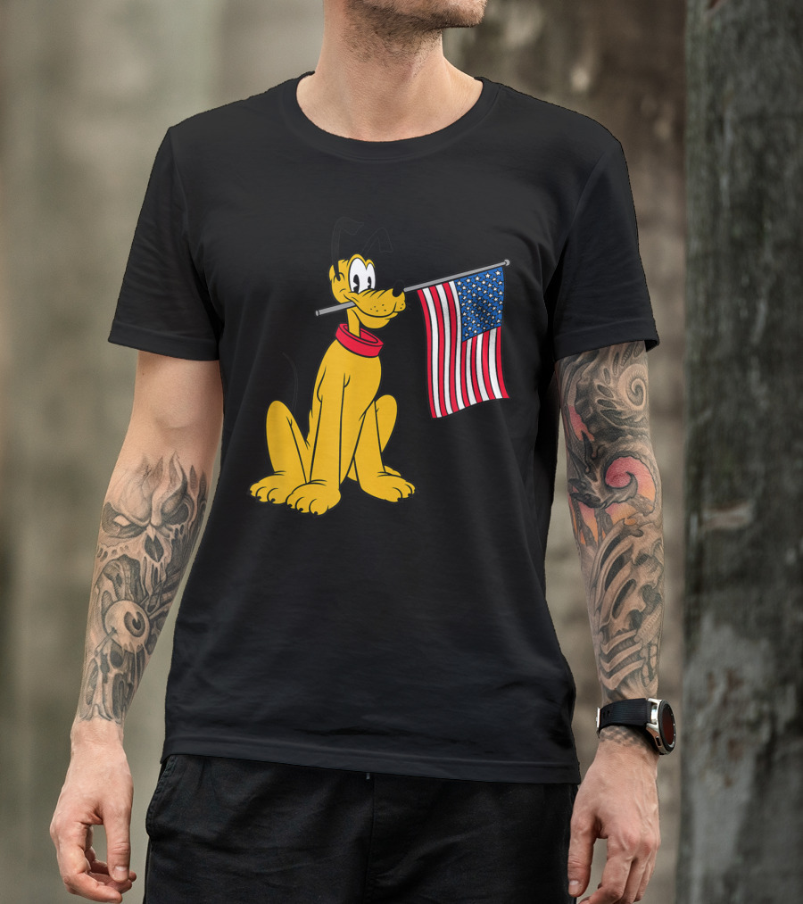 Disney Pluto American Flag T-Shirt