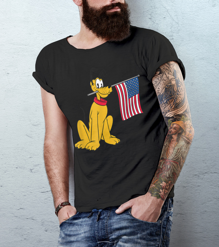Disney Pluto American Flag T-Shirt