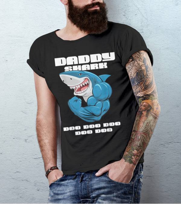Daddy Shark Doo Doo Doo Doo Matching Family Shark T-Shirt