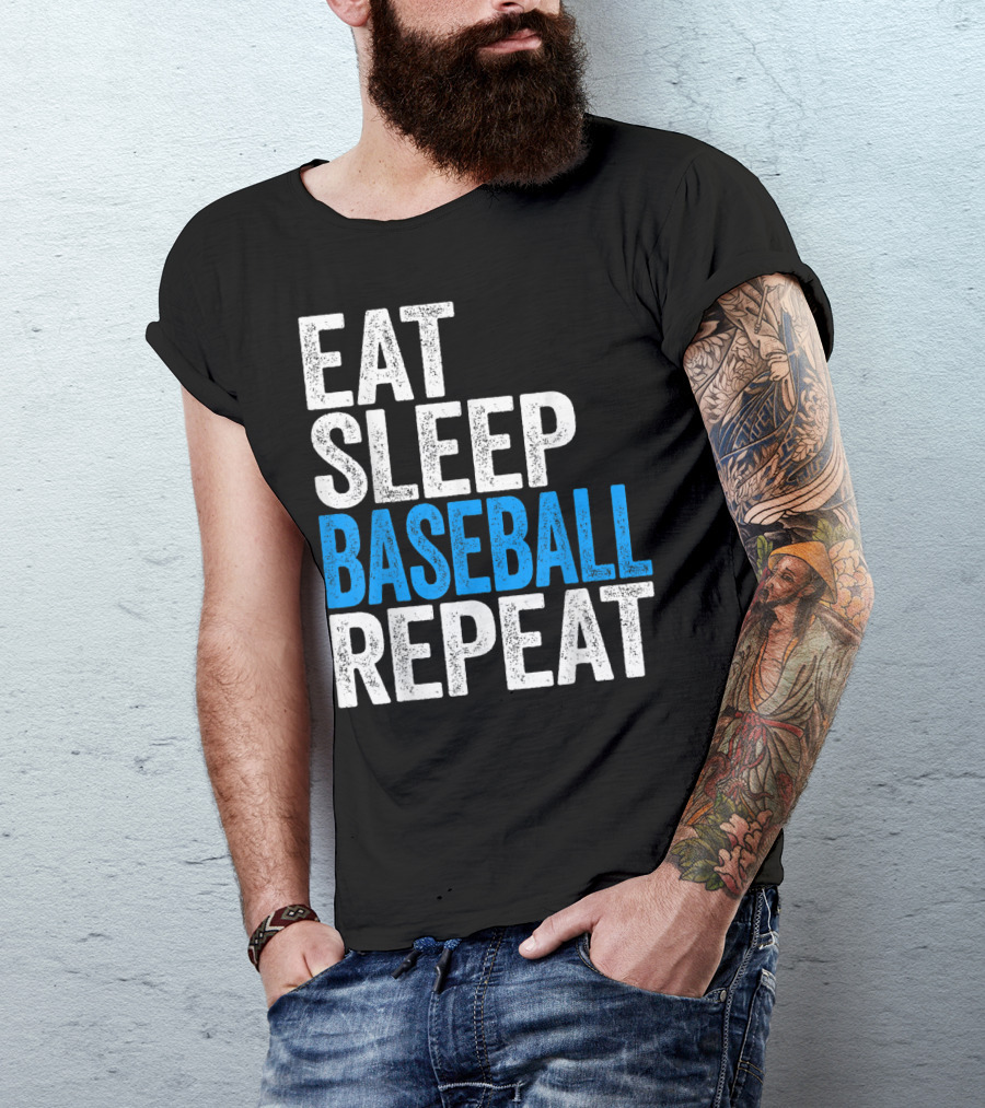 Eat Sleep Baseball Repeat Classic Sports Routine T-Shirt