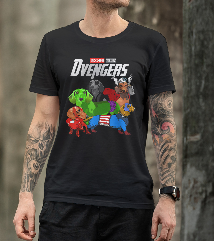 Dvengers Dachshund Funny Dog Superhero T-Shirt