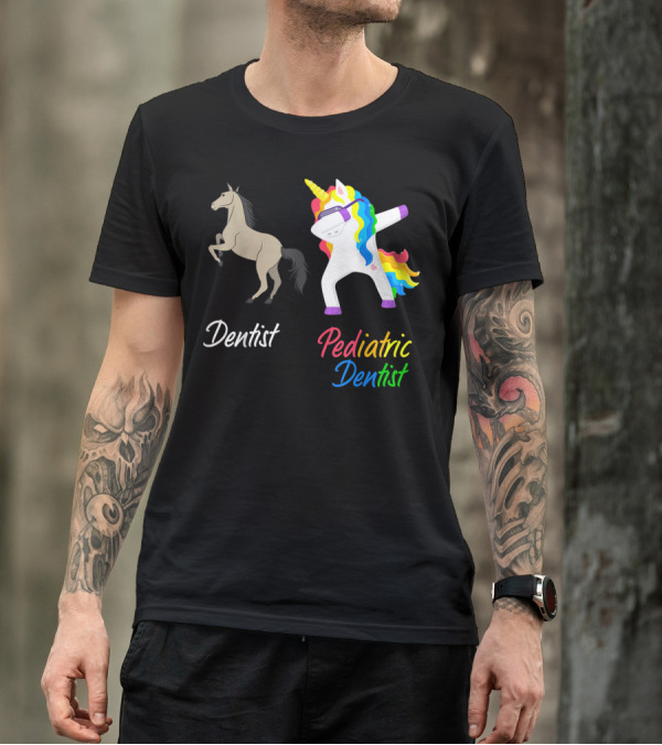 Dentist Pediatric Dentist Dabbing Unicorn T-Shirt