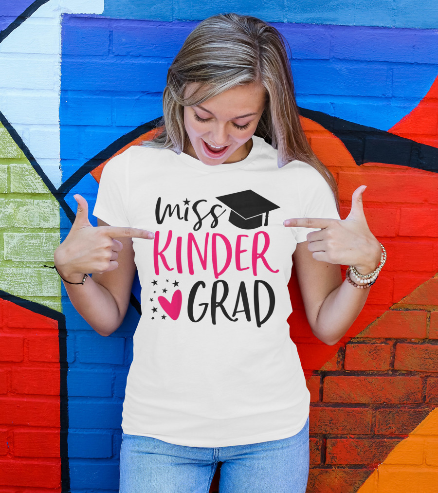 Miss Kinder Grad Kindergarten Graduation Girl T-Shirt