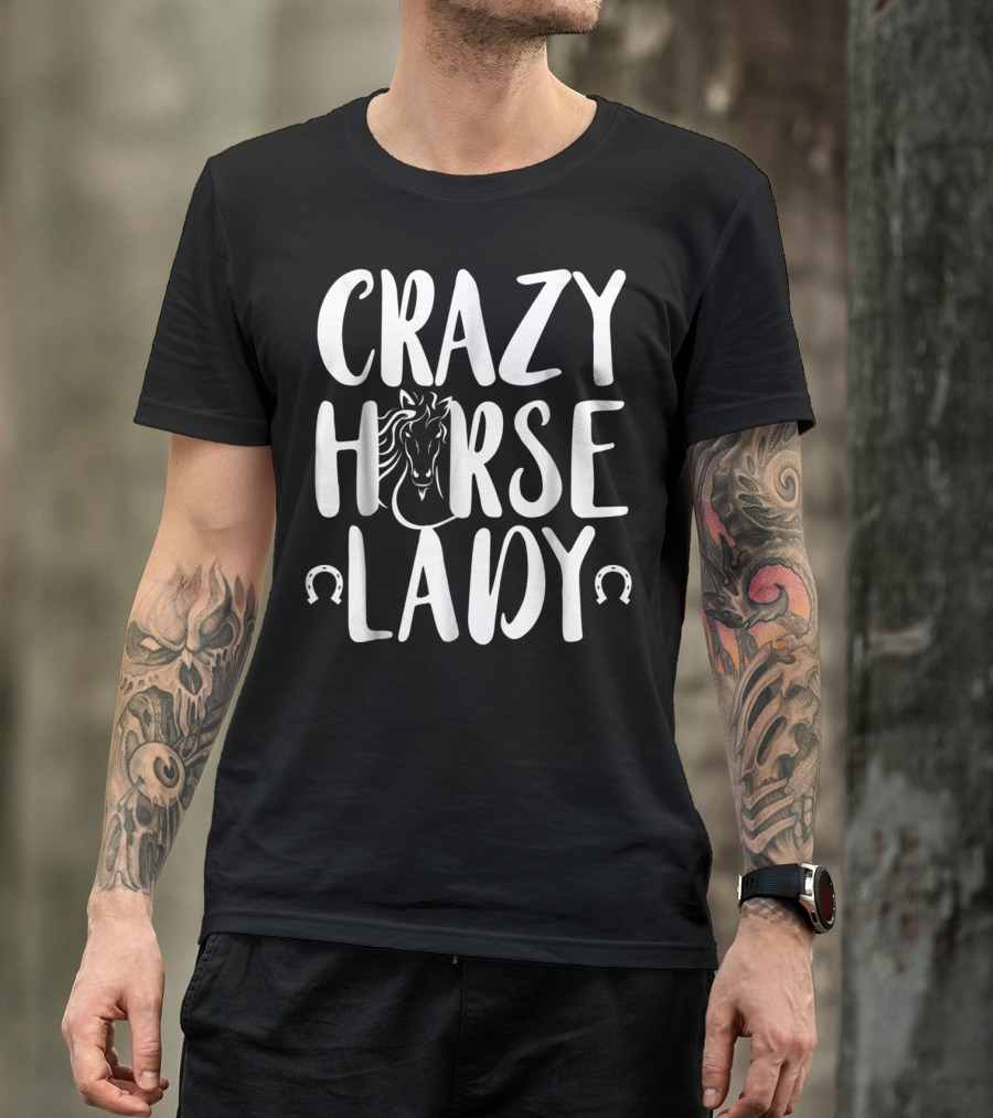 Crazy Horse Lady Horse Lovers Equestrian T-Shirt