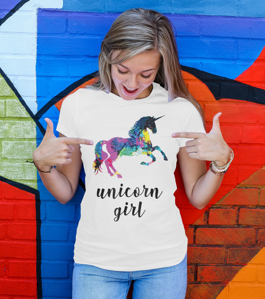 Unicorn Girl Magical Horse Girl Vibrant Colorful T-Shirt