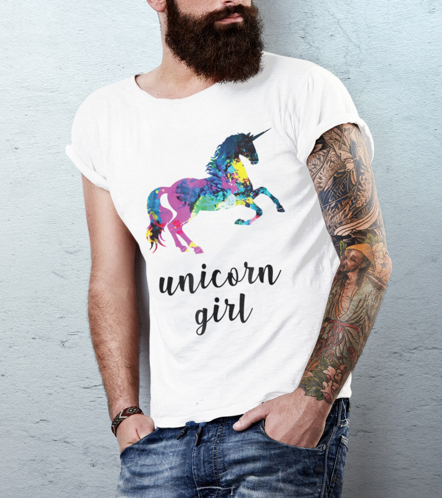 Unicorn Girl Magical Horse Girl Vibrant Colorful T-Shirt