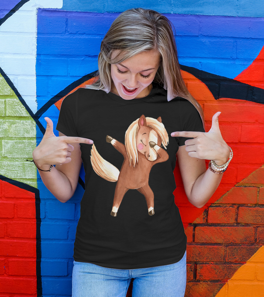 Dabbing Haflinger Horse Brown Pony Dabbing Pose T-Shirt