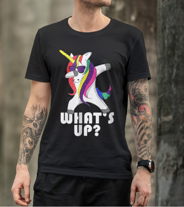 Dabbing Unicorn Rainbow Horse What's Up? T-Shirt