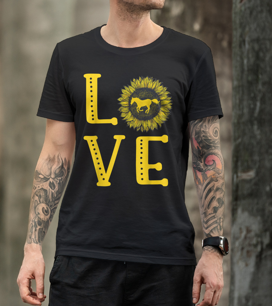 Love Sunflower Horse Lovers Cute Horse Girl T-Shirt