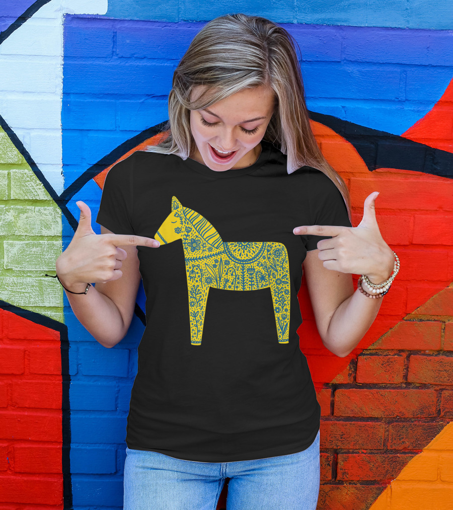 Dala Horse Swedish Folk T-Shirt