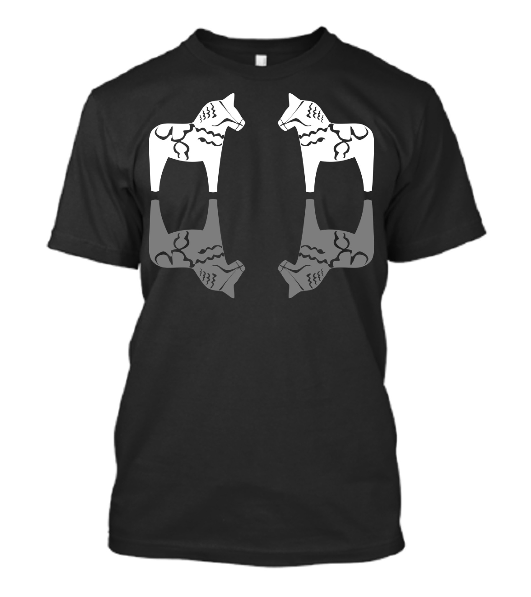 Dala Horses Reflection Swedish Dala Horse T-Shirt