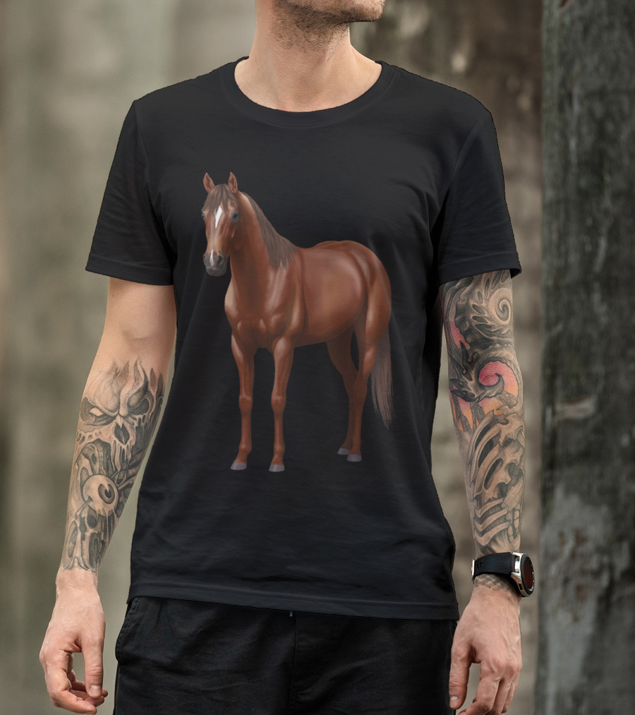 Dark Sorrel Chestnut Quarter Horse Stallion Majestic T-Shirt