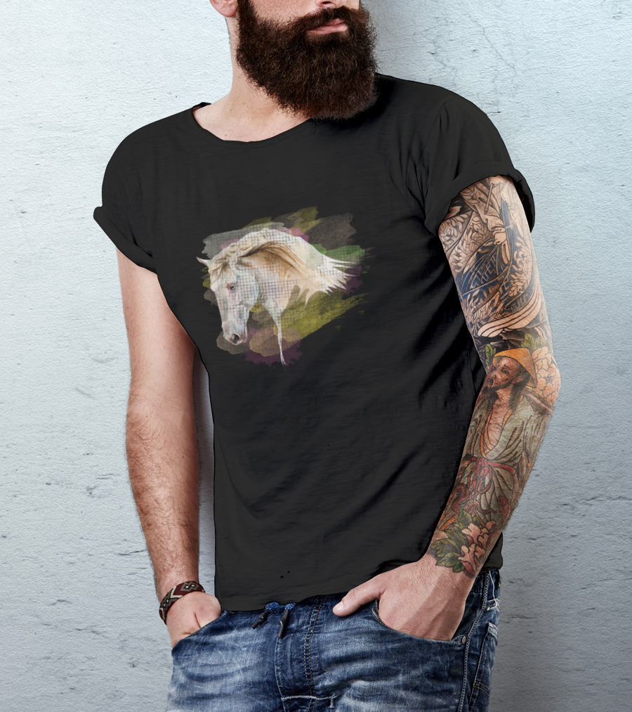 Dream Mysterious Horse Watercolor Head T-Shirt