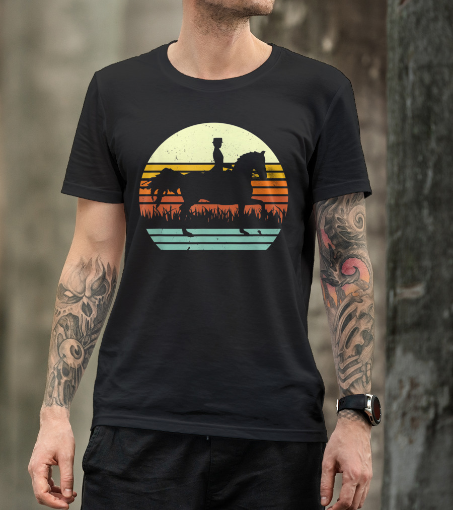 Dressage Rider Style Horse Sunset T-Shirt