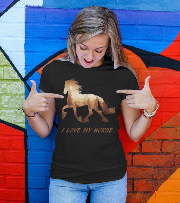 I Love My Horse Riding Sunset T-Shirt