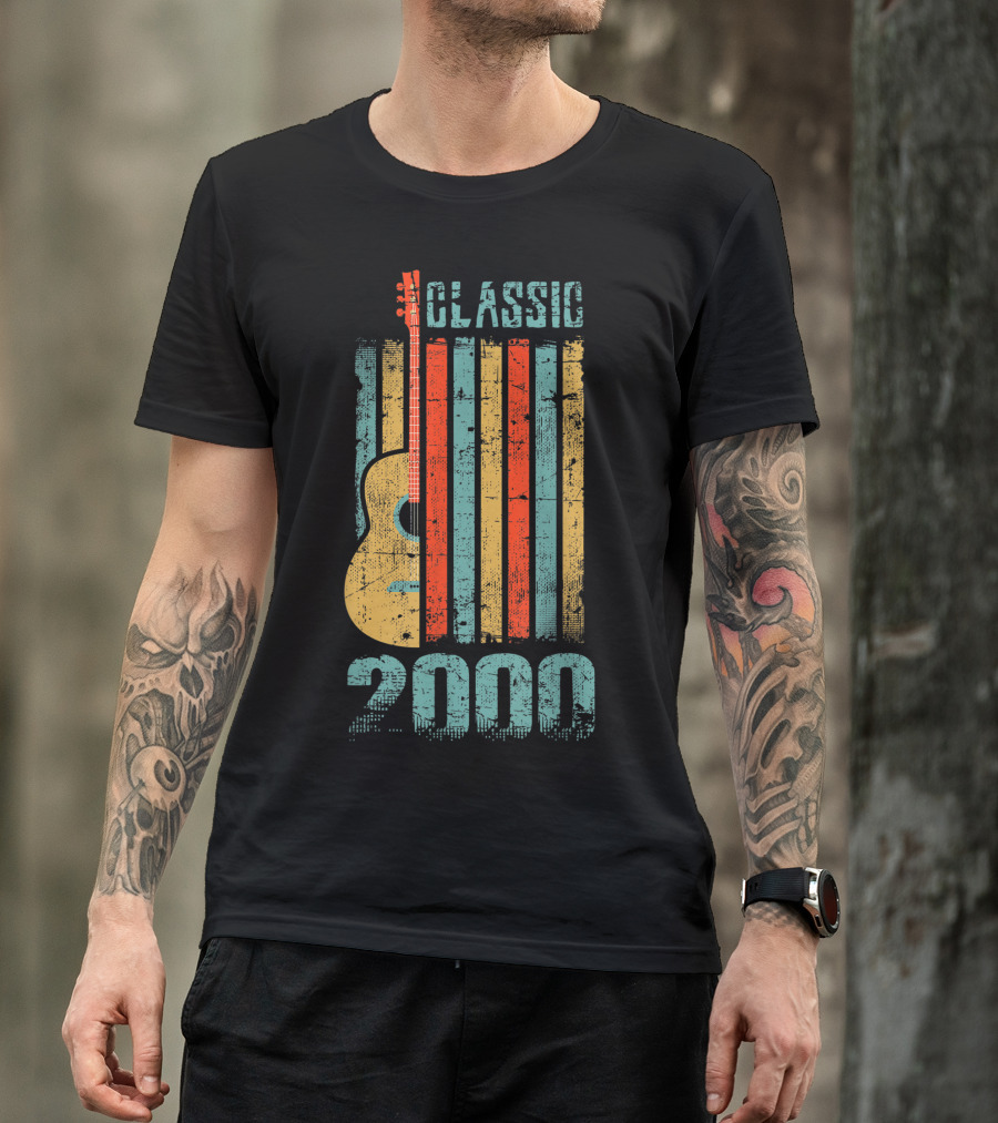 Classic 2000 Guitar Music 19 Years Old Birthday T-Shirt
