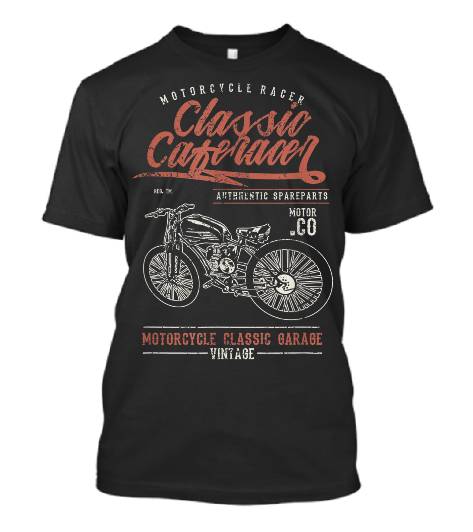 Motorcycle Racer Classic Cafe Racer Authentic Spareparts Vintage Motorcycle Classic Garage T-Shirt