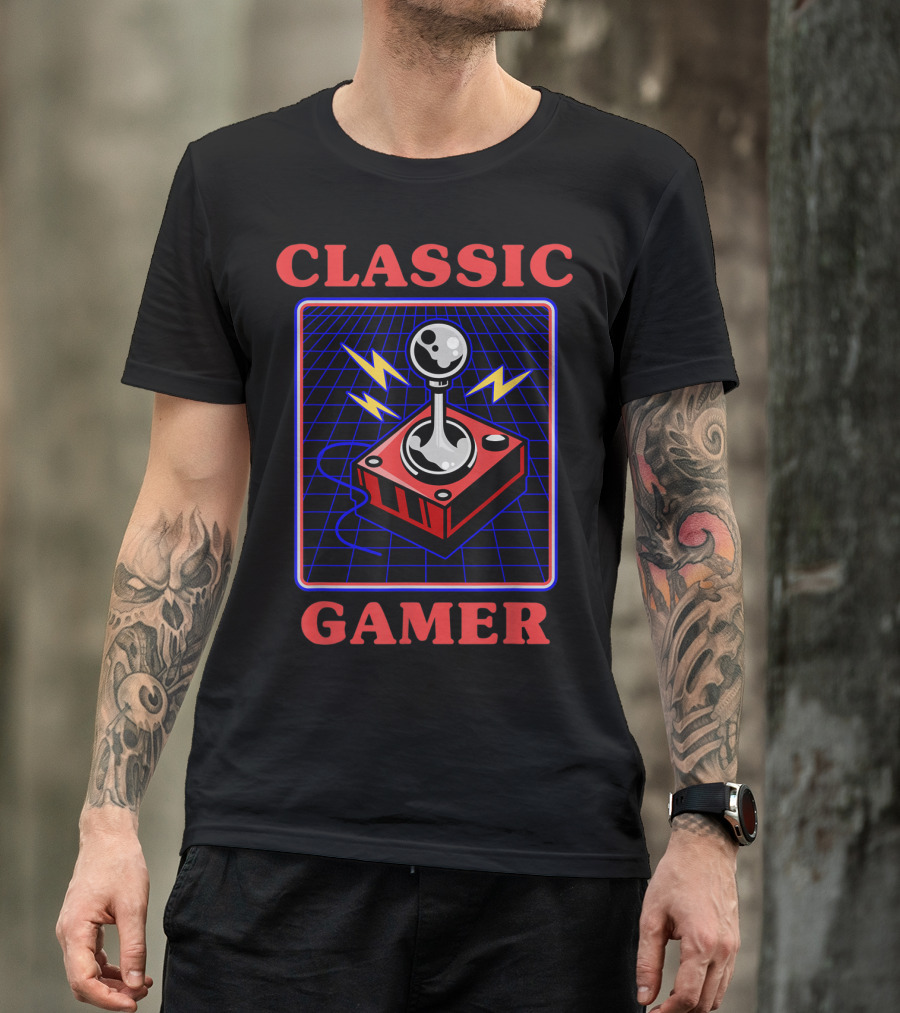 Classic Gamer Retro Joystick Electric Vibes T-Shirt