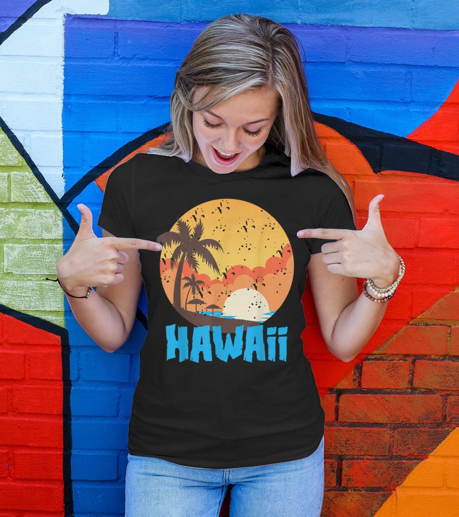 Hawaii Sunset Palm Beach T-Shirt
