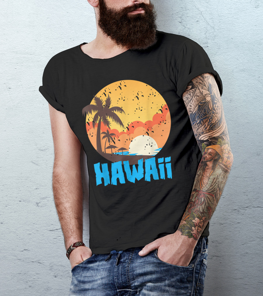 Hawaii Sunset Palm Beach T-Shirt