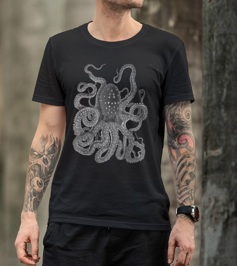 Kraken Black Octopus Squid T-Shirt