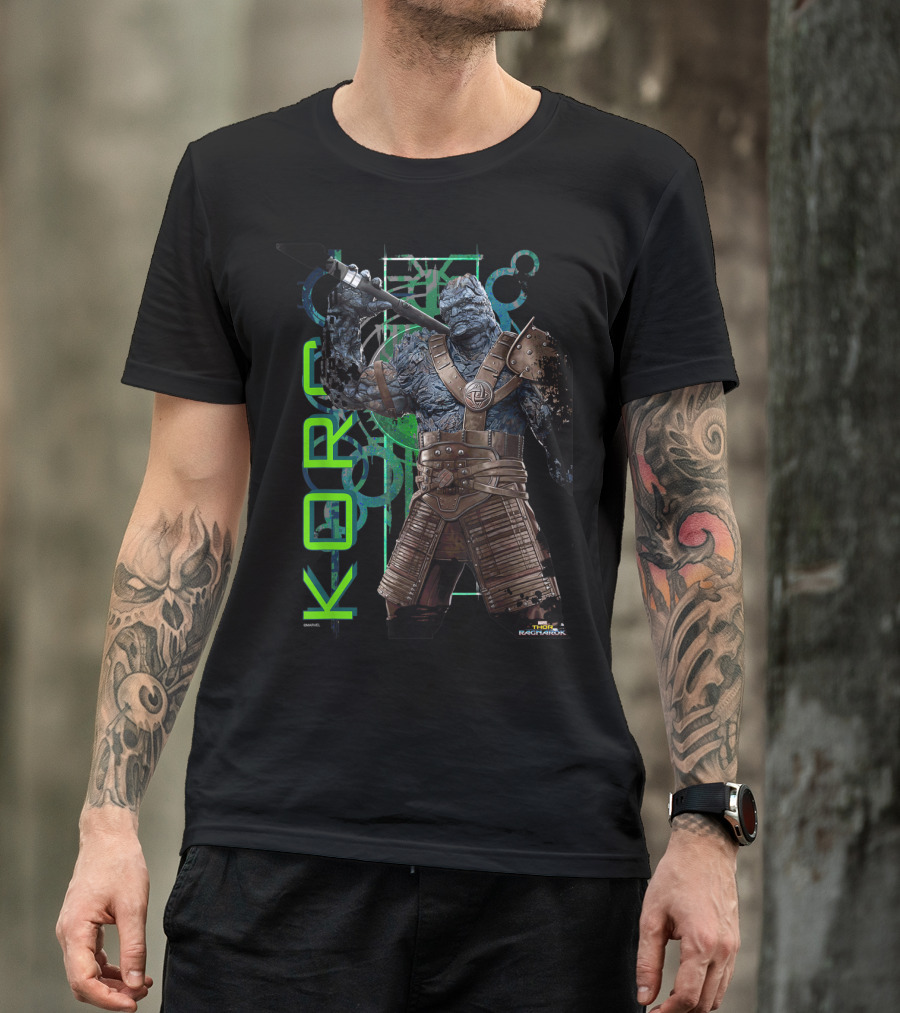 Marvel Thor Ragnarok Korg Green Symbols Character T-Shirt