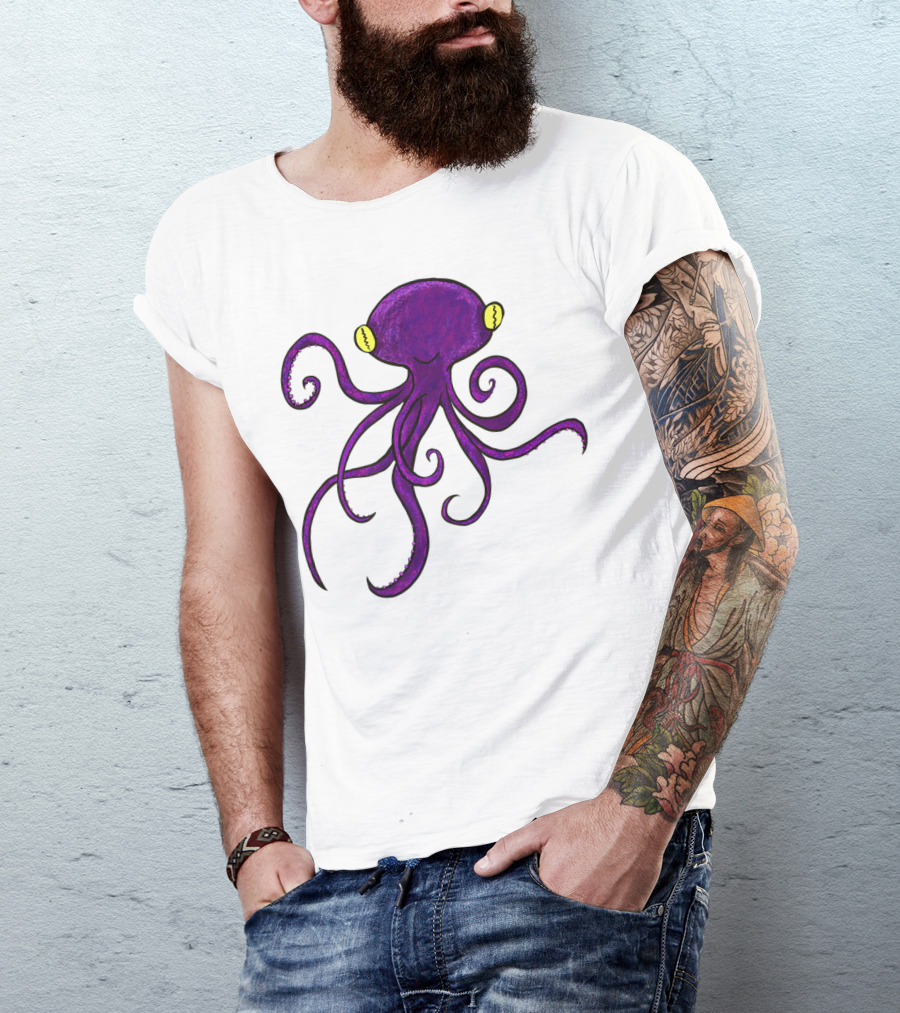 Purple Octopus Whimsical T-Shirt